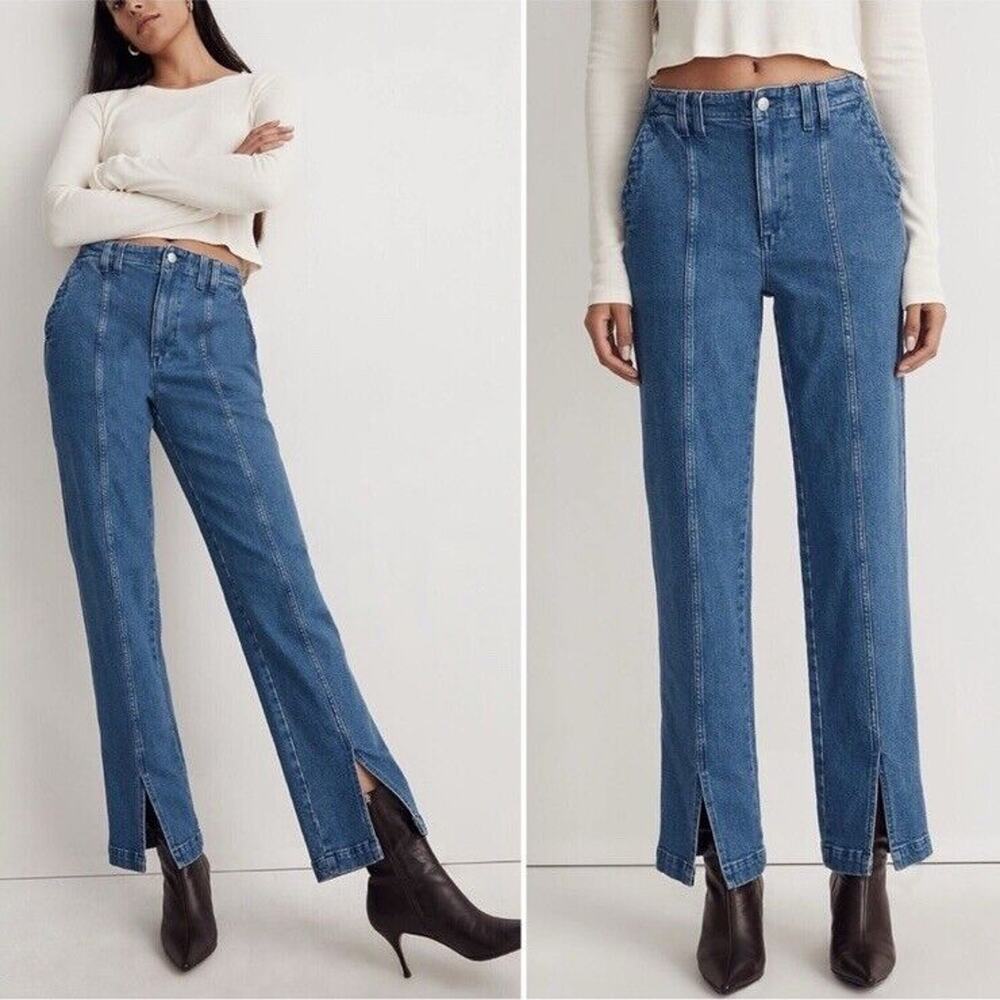Madewell Jeans Perfect Vintage Straight Split Cuff High Rise Seamed Size 31 NWT